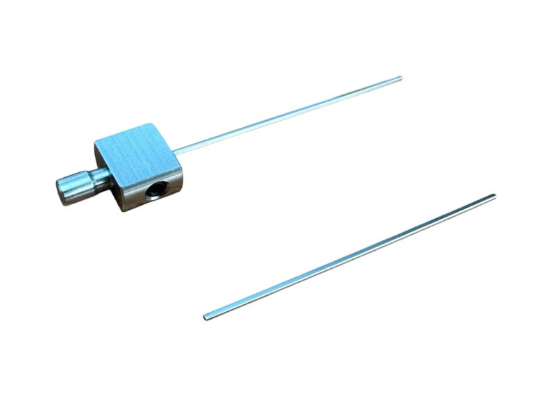 Vicat needle and holder assembly, and needle only, AS 1mm square