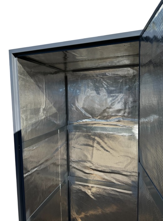 Geo-Con manufactured noise reduction cabinet for sieve shaker (powder coated model)